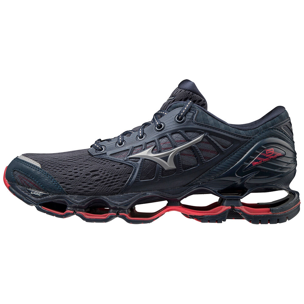 Mens Mizuno Wave Prophecy 9 Running Shoes Indigo/Grey Philippines (YVUDBL019)